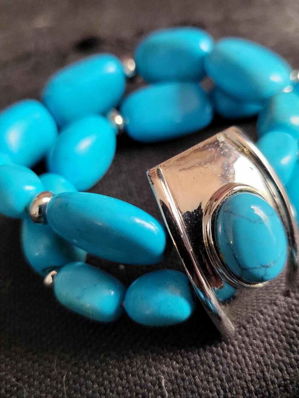 925 TURQUOISE NECKLACE WITH PARK LANE BRACLET, EARRINGS. RING BUNDLE - Picture 4 of 5